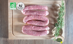 Ferme GAEC Côte Pardin - [Précommande] 12 Saucisses 100 % Veau BIO Race Aubrac - 900 g