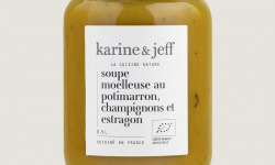 Karine & Jeff - Soupe moelleuse au potimarron, champignons et estragon