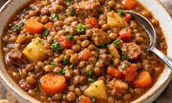 Le Paradis d'Escargot - Ragout de lentilles et son petit bœuf mijoté 1 personne