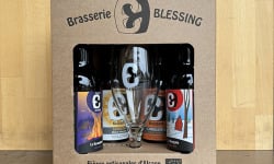 Brasserie Blessing - COFFRET CADEAU : 1 verre sérigraphié + 4 bières du moment en 33 cl