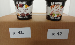 Les Glaces de la Vallée - PACK Mini crèmes glacées "la Vallée" 24 pots de120 ml (12 chocolat + 12 praliné)