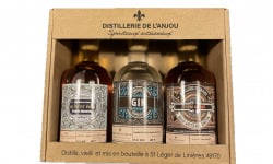 Distillerie de l'Anjou - Coffret de dégustation 3 bouteilles 20cl - Pastis + Gin + Rhum + Produit en Anjou