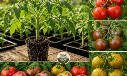 Nature et Saveurs - Ferme Aquaponique et Permacole Astérienne - Plants de tomates calibre moyen – mélange mycorhizé F1