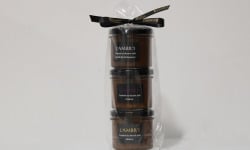 L'AMBR'1 Caramels et Gourmandises - Crèmes De Caramel Au Beurre Salé Nature, Praliné, Vanille De Madagascar Bio - 3 Pots De 130g