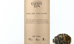 Esprit Zen - Thé Vert "Ballade Nocturne" - pêche - cerise - fraise - vanille - Boite 100g