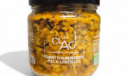 CLAC Conserverie - Curry d'aubergines riz et lentilles bio - 350g