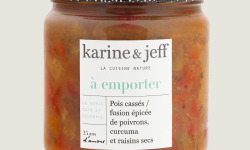 Karine & Jeff - Pois cassés / fusion épicée de poivrons, curcuma et raisins secs