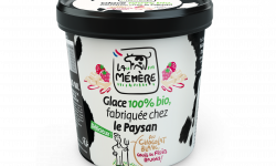 Les Glaces du Semnon - La Mémère - Glace au chocolat blanc coulis de fruits rouges 100% bio 500mL