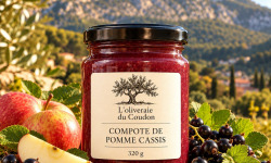 L'OLIVERAIE DU COUDON - Compote de Pomme Cassis – 320 g
