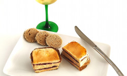 Traiteur Gourmet d'Alsace - Mille Feuille de Foie gras de Canard mi-cuit IGP du sud ouest et Magret de canard fumé 200Gr