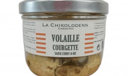 La Chikolodenn - Mijoté de morceaux de volaille au curry, courgettes et riz, bocal verre 280g tout prêt