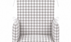 Timouny - Coussin de chaise haute Vichy – Gris – Universel & confortable – Made in France