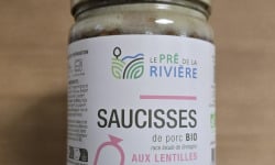 Le Pré de la Rivière - Saucisses de porc bio aux lentilles 600g