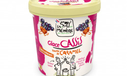 Les Glaces du Semnon - La Mémère - Glace Cassis touche de Coulis Caramel 100% Bio La Mémère 500mL