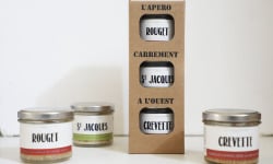 La Chikolodenn - Coffret kraft APEROCHIC (1 Rillettes de rouget, 1 rillettes de St Jacques et 1 crevette rôtie soja))