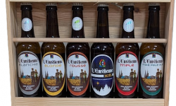 Bière L’Eurélienne – Brasserie de Chandres - COFFRET en bois, composé d'un assortiment de 6 bières L'Eurélienne 33cL