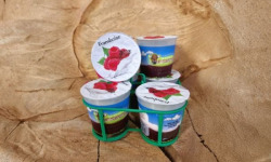 La Ferme de Labergement - Lot de 6 fromages blanc sur lit de framboise