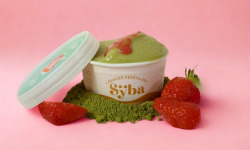 Sÿba - Glaces végétales - Glace Thé Vert Matcha, Coulis de fraise - 6x120ml