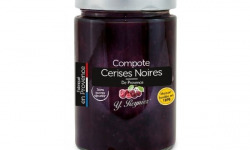 Conserves Guintrand - Compote De Cerises Noires Dénoyautées, Sans Sucres Ajoutés YR - Bocal 327 Ml X 12