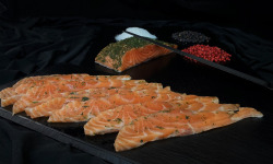 Thierry Salas, fumage artisanal - Plaquette de saumon gravlax - tranchage scandinave - 400g