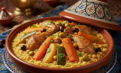 Le Paradis d'Escargot - Très bon couscous poulet et légumes frais pour 5 gourmands.