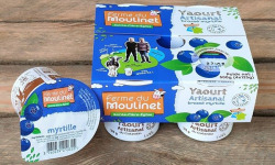Ferme du Moulinet - 4 Yaourts au lait frais entier de la ferme*125g - brassés aux myrtilles (9%)