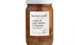 Karine & Jeff - Soupe de pois chiches et légumes – infusée à la coriandre et jus de citron 72cl
