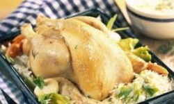 Des Poules et des Vignes à Bourgueil - Coq cuit découpé