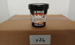 Les Glaces de la Vallée - PACK Mini crèmes glacées Caramel fleur de sel de Guérande "la Vallée" 24 pots de120 ml