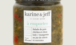 Karine & Jeff - Salade de pois chiches et chou kale / vinaigrette au jus de citron et curcuma