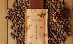 Chocolaterie Origines - Tablette fourrées BIO chocolat lait 38% praliné noisettes