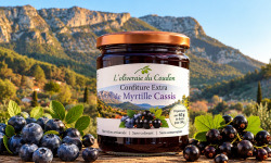 L'OLIVERAIE DU COUDON - CONFITURE EXTRA DE MYRTILLE ET CASSIS – 370 G