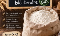 L'OLIVERAIE DU COUDON - [Précommande] FARINE DE BLÉ TENDRE BIO ( HAUTES ALPES ) 5KG
