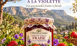 L'OLIVERAIE DU COUDON - CONFITURE EXTRA DE FRAISE À LA VIOLETTE – 360 G