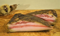 Charcuterie Mannei - Vuletta (ou Bulagna) -Guanciale- Fermière de Porc Noir Nustrale -Sans Nitrite- En Morceau