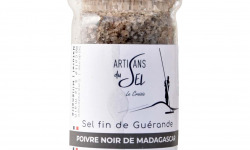 Artisans du Sel - Sel fin de Guérande au Poivre Noir de Madagascar – Moulin Rechargeable 80g – Artisans du Sel