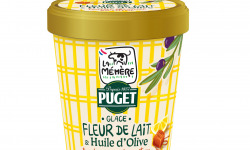 Les Glaces du Semnon - La Mémère - Glace Fleur de Lait & Huile d'Olive touche caramel au citron La Mémère