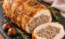 La ferme d'Enjacquet - [Précommande] Réservation NOËL - Rôti de Chapon farci aux Marrons et  Foie Gras