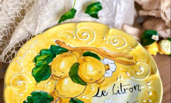 PASTA PIEMONTE - Assiette Fait Main "Citron de Menton" - diamètre 27 cm