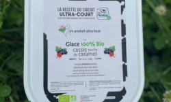 Les Glaces du Semnon - La Mémère - Glace Cassis touche de Coulis Caramel Vanillé 100% Bio 2,5L