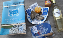 Les Huîtres du Grand Sud - Bourriche 50 huitres n2 Arcachon - Cap Ferret (vin blanc + pâté + accessoires)