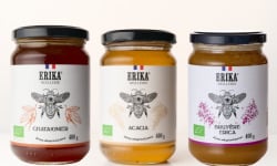 Erika Spirit - Trio de Miels BIO : Acacia, Châtaignier, Bruyère Erica - 1,2kg