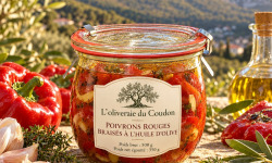 L'OLIVERAIE DU COUDON - POIVRON  ROUGE BRAISÉS A L'HUILE D OLIVE 500gr  net égouté 350gr