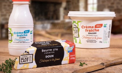 La Ferme de Blas'Lait - Lot Crème fraîche liquide + Crème fraîche épaisse + Beurre cru Fermier doux 200g