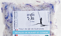 Artisans du Sel - Fleur de Sel de Guérande aux Pétales de Bleuet & Citron Bio – Sachet 100g | Artisans du Sel