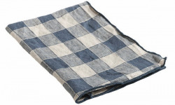 Maison de Vacances - Serviette Bourdon - Toile Mimi Vintage Vichy bleu de cobalt - 43x43