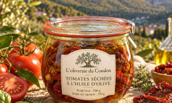 L'OLIVERAIE DU COUDON - TOMATES SÉCHÉES A L'HUILE D'OLIVE  500gr net égouté 350GR