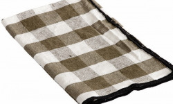 Maison de Vacances - Set de table Bourdon - Toile Mimi Vichy kaki noir - 35x50