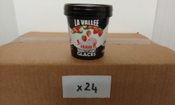 Les Glaces de la Vallée - PACK Mini yaourts glacés  Fraise "la Vallée" 24 pots de 120 ml