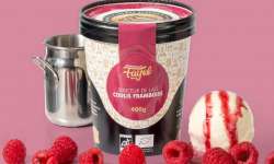 Mademoiselle Fayel - Crème Glacée Douceur de lait coulis framboise   - 100% Bio 500ml